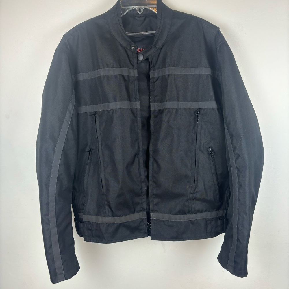 Revolution Gear Motorcycle jacket in black nylon-Men’s Large